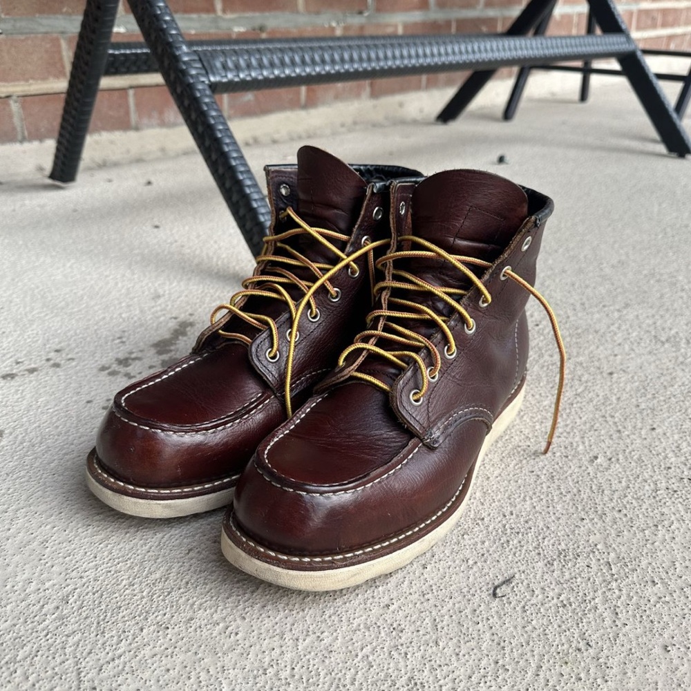 Red Wing 8138 Moc Toe Briar Oil Slick Leather Boots Mens Size 9.5 EE (E2) Brown
